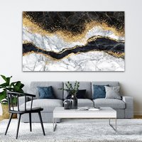 Marmor Abstrakte Geode Achat Digital Schwarz Gold Leinwand Wandkunst Bild Von Tapete Foto Shop Rahmen Home Interior Riesen Extra Groß von WOANUK
