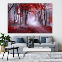 Nebel Im Wald Mit Roten Blätter Blatt Sonnenstrahl Leinwand Wand Kunst Bild Von Tapeten Foto Shop Rahmen Home Interior Riesen Extra Large Größe Uk von WOANUK