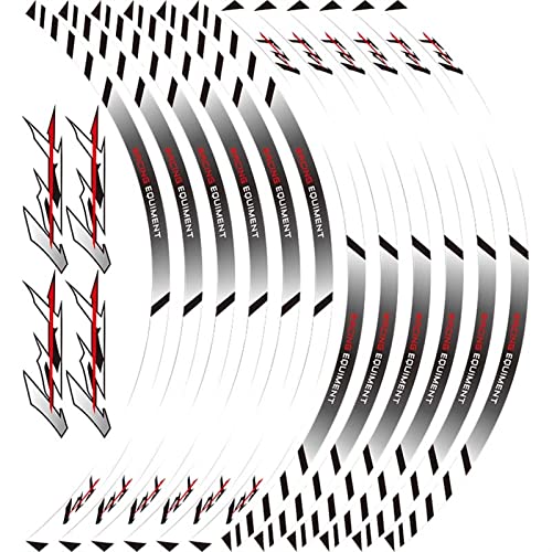 FZ1 FAZER 12 X Dicker Rand Außenrand Aufkleber Streifen Rad Aufkleber PASSEND Für Y&amaha FZ1 FAZER FZ 1 Zubehör (Color : White) von WOBBLO