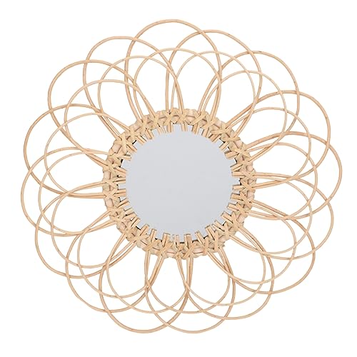 WOFASHPURET Retro Runder Schwarzer Spiegel Rattan Gewebter Wandspiegel Vintage Für Zuhause WOFASHPURET Retro Runder Schwarzer Spiegel Rattan Gewebter Wandspiegel Vintage Für Zuhause von WOFASHPURET