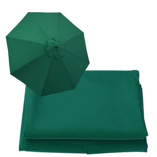 WOGTITYI Sonnenschirm Ersatzbezug Bespannung Mit 200cm 270cm 300cm 6 Streben/8 Streben, Gartenschirm Ersatzabdeckung, Für Hof, Garten, Strand, Pool(Stärke:Dark Green,Size:3.0m-8Streben) von WOGTITYI