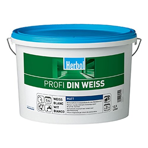 4 x Herbol Wandfarbe Profi DIN-WEISS 12,5l von WOHN-IDEE24