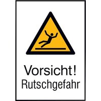 Warnschild Aluminium B262xH371 mm Vorsicht Rutschgefahr von WOLK