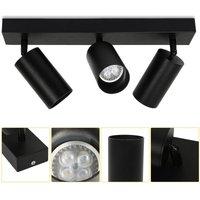 Deckenleuchte Deckenleuchten Drehbar 3-flammig Wand-Lampe Modern Ultraslim led Deckenstrahler - Schwarz - Vingo von VINGO