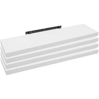 4er Set Wandregal Bücherregal Deko Wandablagen mdf Holz Hängeregal weiß 110x22.9x3.8cm - weiß - Woltu von WOLTU