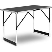 Campingtisch Klapptisch Gartentisch Arbeitstisch Balkontisch höhenverstellbar Aluminium Stahl mdf Schwarz - schwarz - Woltu von WOLTU