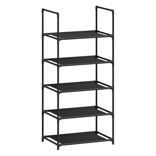WOLTU Schuhregal – 5-Ebenen-Schuhaufbewahrungsorganisator mit schmalem Regal für Flur/Wohnzimmer/Korridor, Metallgestell, kompakte und abnehmbare Regale, 41x28x89 cm, Schwarz WOLTU Schuhregal – 5-Ebenen-Schuhaufbewahrungsorganisator mit schmalem Regal für Flur/Wohnzimmer/Korridor, Metallgestell, kompakte und abnehmbare Regale, 41x28x89 cm, Schwarz von WOLTU