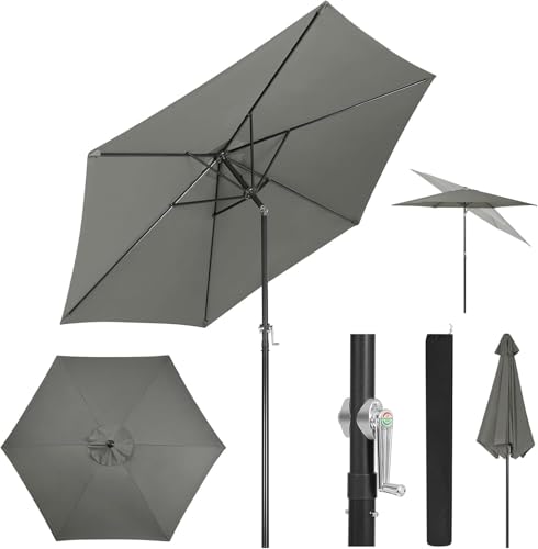 WOLTU Sonnenschirm φ300cm, Balkonschirm Strandschirm UV-beständig Wasserdicht, 45° knickbar, mit Handkurbel Tragetasche, für Balkon Garten Terrasse Pool, Sechseckig, Dunkelgrau WOLTU Sonnenschirm φ300cm, Balkonschirm Strandschirm UV-beständig Wasserdicht, 45° knickbar, mit Handkurbel Tragetasche, für Balkon Garten Terrasse Pool, Sechseckig, Dunkelgrau von WOLTU