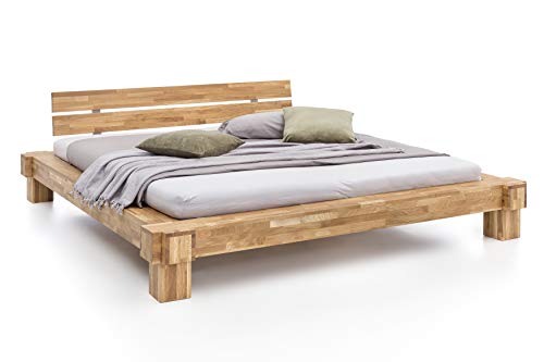 WOODLIVE DESIGN BY NATURE Massivholz-Bett Kavas aus Wildeiche, massives Holzbett als Doppel- und Komfortbett verwendbar (160 x 200 cm) von WOODLIVE DESIGN BY NATURE