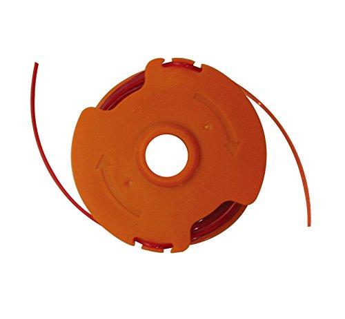 WORX WA0007 Rasentrimmer Faden für den WORX Rasentrimmer WG118E & WG119E – Strapazierfähige Ersatzfaden Spule mit 2x5m Länge & 1,65mm Ø Durchmesser, Orange von WORX