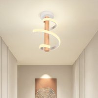 Led Deckenlampe Weiß Spirale Hängelampe Holz Deckenleuchte für Schlafzimmer Wohnzimmer Warmweißes Licht von WOTTES