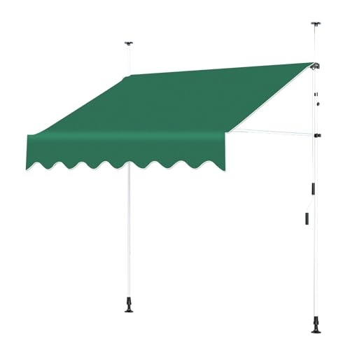 WRYSQBHJYB Markise Balkon, Seitenmarkise Ausziehbar, Abdeckung, Sonnenschutz, Außenüberdachung mit Kurbel für Innenhof, Balkon, Geschäft, Restaurant, Café, Deck(Color:Green,Size:78.7in) von WRYSQBHJYB