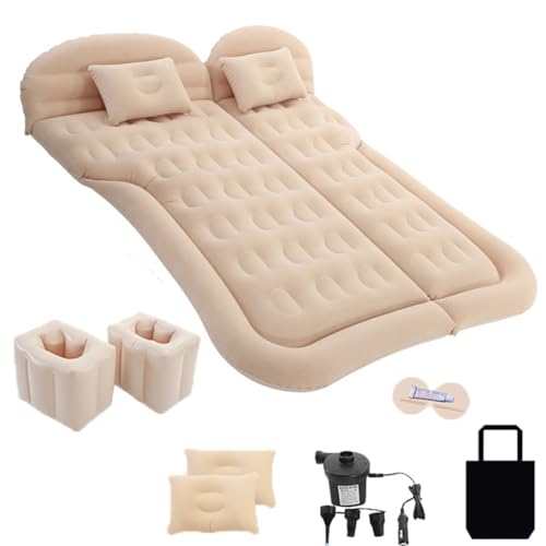 WSLZMM Auto Matratze für BYD Song Plus, Auto Luftmatratze Camping Aufblasbare Matratze Bewegliche Dickere Luftbett Aufblasbares Bett,C-Beige von WSLZMM