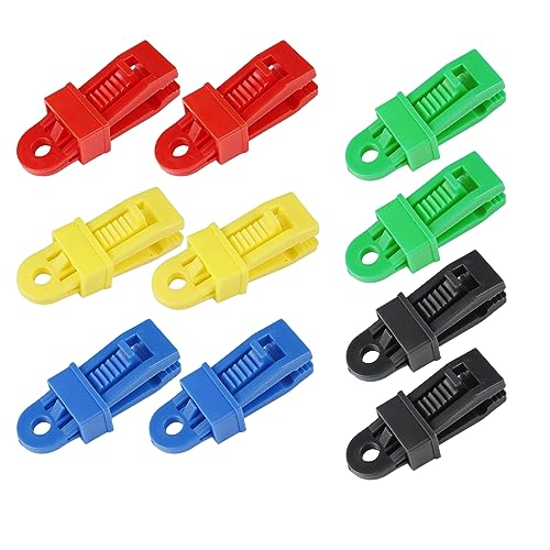 WUDQIJI Zelt Clips Planenclip Planen-Clips 10 Stück Befestigungsclips Kunststoff Markisen Clamp Clips Tarp Clip Clamp Plane Clips Lock für Zelt Markisen Abdeckungen Sonnensegel(5 Farben) von WUDQIJI