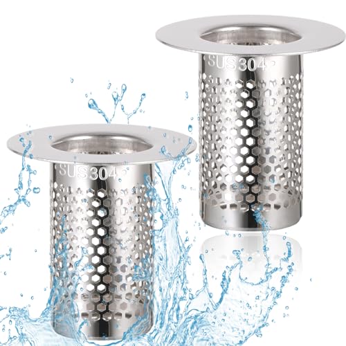 Edelstahl Haarsieb Dusche Abflusssieb Dusche 5cm Haarsieb Dusche Edelstahl Abflusssieb Waschbecken Duschsieb Abfluss Sieb Abflusssieb Badewanne Sink Strainer Edelstahl für Küchen, Bad und Balkon, 2 St von WUIOWPPIC