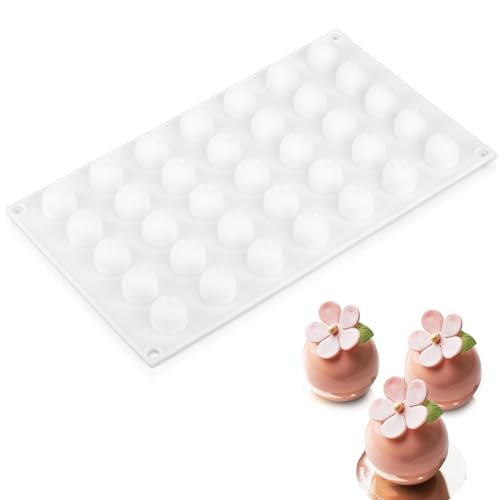 Pralinenform Silikon Schokoladenform Silikon, Silikonform Schokolade für Küche Konditorei Schokoladenform Silikon 2cm Ø 35 Löcher, Silikonform Pralinen für Eiskugeln Gelee Eiswürfel Bonbons Mousse von WUIOWPPIC