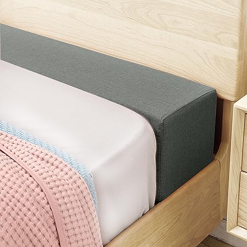 Matratzenkeil, zum Füllen der Lücke zwischen Matratze und Kopfteil/Wand/Bett, Liebesbrücke für Matratzen für alle gängigen Matratzen, Hochdichter Schwamm mit abnehmbarem Bezug(140x15x15cm-dúnkelgrau) von WUIOYNF