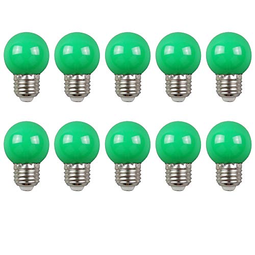 10er Pack Farbige Glühbirnen LED 2W E27 G45 Beleuchtung Glühbirnen, LED Farbige Golf Kugel Glühbirne für Haus Dekoration, Garten, Party, Hochzeit, Weihnachten, Feier von Aiwerttes