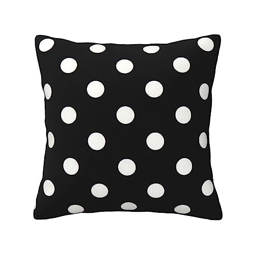 WURTON Weiches, quadratisches Kissen mit schwarz-weißen Punkten, für Sofa, Couch, Bett, Stuhl, 45,7 x 45,7 cm von WURTON