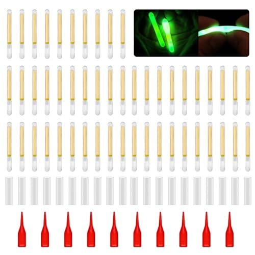 WUURAA 50 Stück Angel Leuchtstäbe Mit Leuchtender Spitze Langlebig Leuchtende Angelrute Fihisng Fluoreszierende Leuchtstäbe Leuchtstäbe von WUURAA