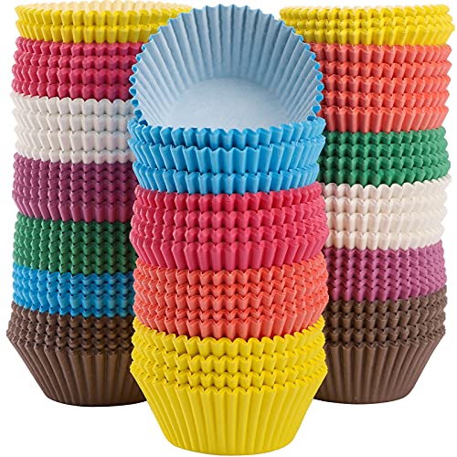 WUWEOT 800pcs Muffin Papier Förmchen Cupcake Wrapper Papierbackförmchen Muffinform Papier Muffinförmchen Papier Standard Backförmchen Backbecher für Hochzeit Geburtstage Babyparty Multicolor von WUWEOT