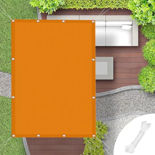 Sonnensegel Quadrat 3.6 x 5.5 m Wetterbeständig UV Schutz Sonnenschutz Sonnenschutz Netz Schattierungsnetz mit Spannseilen für Garten Terrasse Rasen Pool, Orange von WUXXIANG