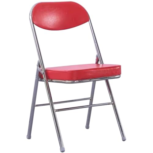 Klappbare Kommerzielle Bürostühle, Robuster Und Langlebiger Konferenzstuhl, Praktischer Aufbewahrungs-Klappstuhl Für Den Heimgebrauch, Bequemes PP-Sitzkissen (Color : Red, S : 40 * 80 cm) von WXBHOZ