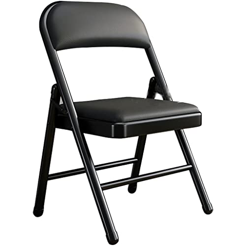 Robuster und Stabiler Klappstuhl für zu Hause, Leichter und bequemer Stuhl mit Rückenlehne, Faltbarer und tragbarer Aktivitätsstuhl, einfach zu verstauende Esszimmerstühle(Color:Black*2) von WXBHOZ