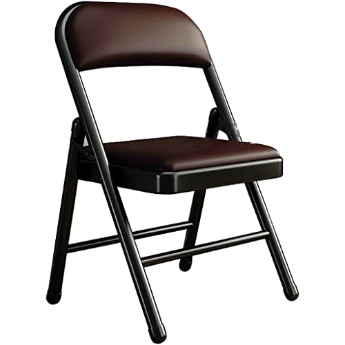 Robuster und Stabiler Klappstuhl für zu Hause, Leichter und bequemer Stuhl mit Rückenlehne, Faltbarer und tragbarer Aktivitätsstuhl, einfach zu verstauende Esszimmerstühle(Color:Black Brown*2) von WXBHOZ