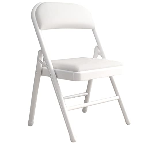 Robuster und Stabiler Klappstuhl für zu Hause, Leichter und bequemer Stuhl mit Rückenlehne, Faltbarer und tragbarer Aktivitätsstuhl, einfach zu verstauende Esszimmerstühle(Color:White*2) von WXBHOZ