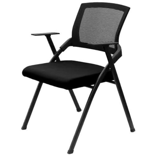 Tragbarer Klappstuhl Für Die Schule, Bequemer Lounge-Sessel Für Zu Hause, Leicht Zu Verstauender Büro-Konferenzstuhl (Color : Black(Ordinary), S : 46 * 86.5cm) von WXBHOZ