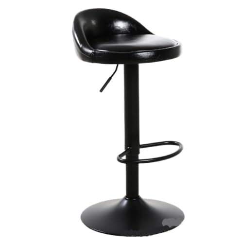 WXHZHQ Bar StüHle Barstuhl aus Eisen, Hochstuhl, drehbar, Barhocker, Rückenlehne, einfacher Hochhocker, Drehstuhl for den Schreibtisch, Inselstuhl Bar Chair (Color : Black, Size : A) von WXHZHQ