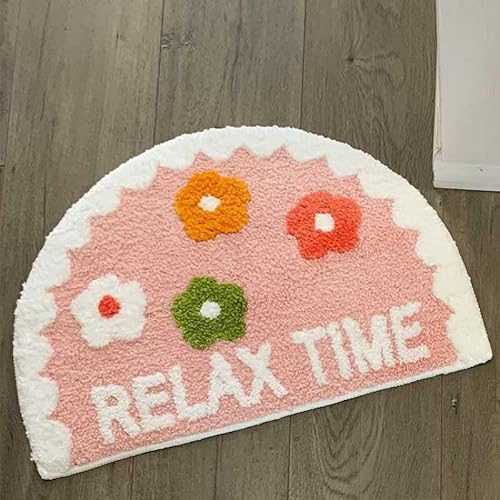 Badezimmermatte Elegante Rosa Blumen rutschfeste Badematte Saugfähige Bath Mat Weich Flauschig Duschteppich Waschbar Badvorleger Badezimmerteppich Duschvorleger rutschfest (50x80cm) von WXYDDXC