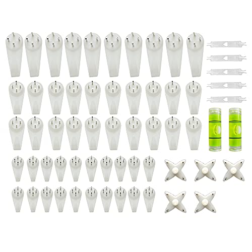 WYAN 62 pcs spurlose Bilderhaken, 5 Designs nägel ohne bohren Bilderhaken für Hochzeitsfotos und Home Office hängende Hardware-Kit (weiß) von WYAN