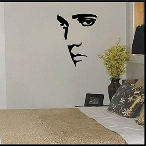 WYFCL Elvis Presley Vinyl Wandaufkleber Porträt Gesicht Wandkunst Wandtattoos Für Zu Hause Schlafzimmer Dekoration 58X46 cm von WYFCL