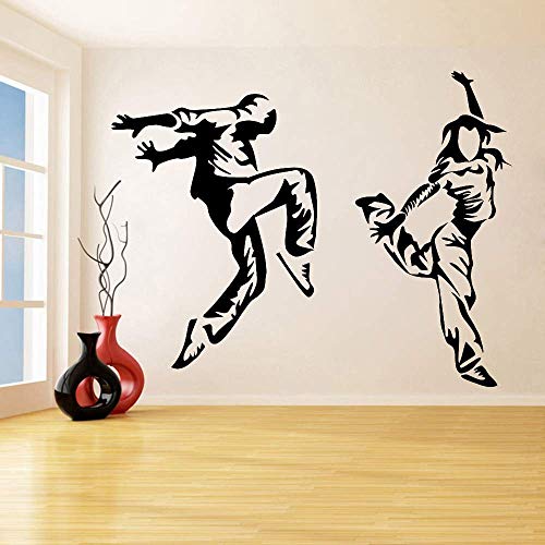 Hip Hop Tänzer Wandtattoo Break Dance Wandaufkleber Modern Dancer Vinyl Aufkleber Für Dancing Studio Tanzraum Dekoration 72X57Cm von WYFCL