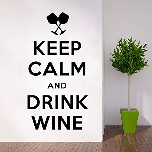 Home Decor Halten Sie Ruhig Und Dink Wine Quotes Wandaufkleber Home Bar Interior Design Dekor Keep Calm Collection Wandtattoo 42X81Cm von WYFCL