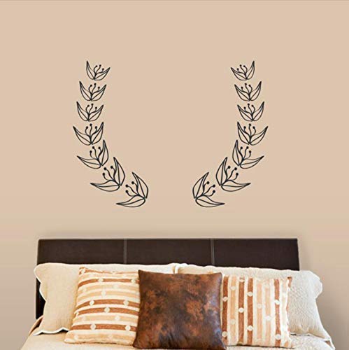 WYFCL Lorbeerkranz Wandtattoo Aufkleber Wohnkultur Schlafzimmer Abnehmbare Blume Wandaufkleber Bett Hintergrund Vinyl DIY Kunst Tapete 56X42Cm von WYFCL