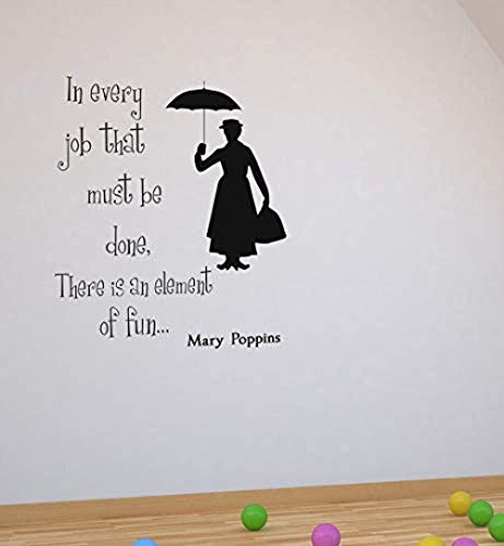 Mary Poppins Wandaufkleber Home Decoration Kunst Wandtattoos Wohnzimmer Schlafzimmer Dekoration Wandbild Abnehmbare Vinyl Aufkleber 80 * 50Cm von WYFCL
