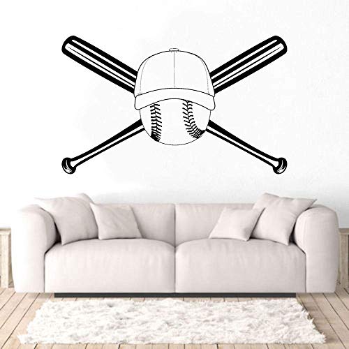 WYFCL Wandaufkleber, Doppel Baseballschläger Bälle Kappe Wandaufkleber Aufkleber Design Home Decoration 57X45Cm von WYFCL