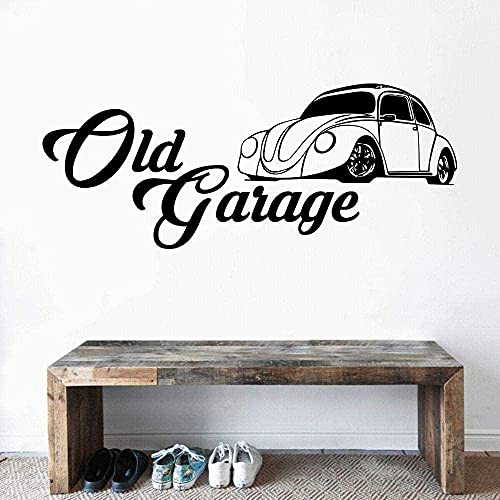 Wandaufkleber, Wandaufkleber Wandbild Alte Garage Auto Umriss Wandtattoo Aufkleber Auto Garage Werkstatt Dekoration 42X28Cm von WYFCL