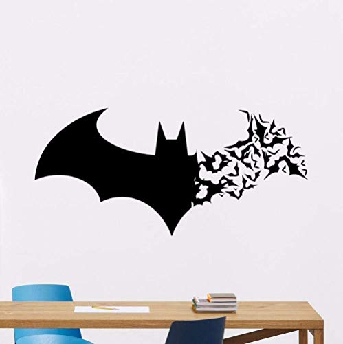 WYFCL Wandaufkleber Batman Wandtattoo Kinder Fledermaus Logo Aufkleber Kinderzimmer Dekoration Comics Stil Poster Batman Wandaufkleber 57 * 27Cm von WYFCL