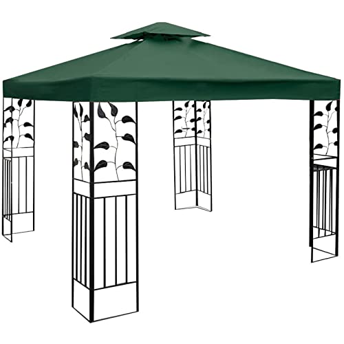 3 x 3 m Dach für Grillpavillon im Freien, zweistöckige Überdachung für Terrasse, Außenbereich, Garten, Zuhause, Picknick, Camping, Party, blaues Einzeldach (grünes Doppeldach) von WYRMB