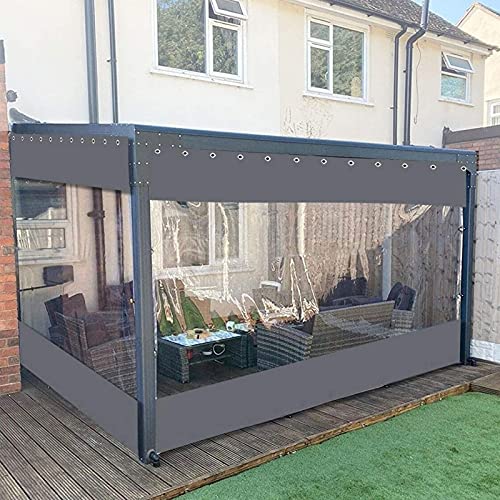 Transparente Vorhänge, Pergola-Plane 0,5mm PVC Wasserdicht mit Ösen Zum Schließen Von Außenpergola, Terrasse(Size:2.2x2.5m) von WZYDYDY