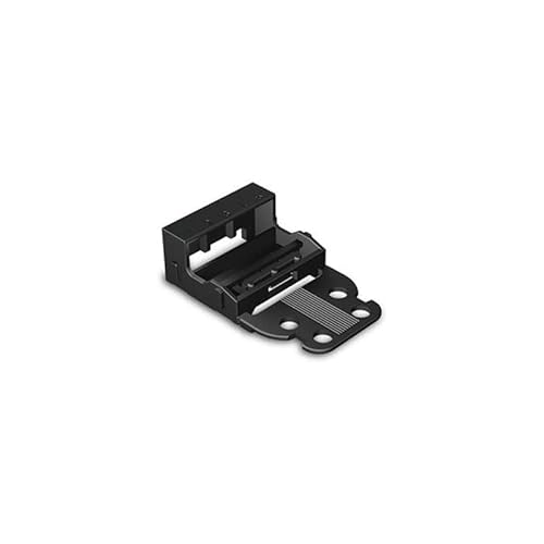 Mounting Carrier - For 5-Conductor Terminal Blocks - 221 Series - 4 Mm² - With Snap-In Mounting Foot For Horizontal Mounting - Black von Perel