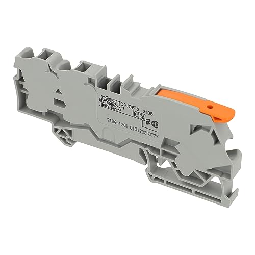 WAGO 2106-1301 3-CONDUCTOR THROUGH TERMINAL BLOCK WITH LEVER AND PUSH-IN CAGE CLAMP? 6 MM?, GREY von WAGO