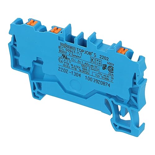 WAGO 2202-1304 3-CONDUCTOR THROUGH TERMINAL BLOCK WITH PUSH-BUTTON 2.5 MM?, BLUE von WAGO