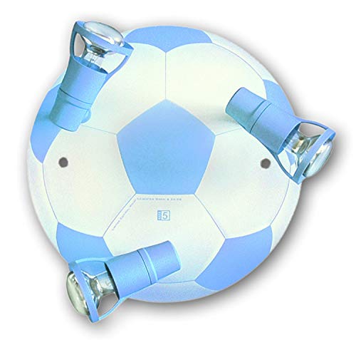 LED Deckenleuchte Fußball hellblau weiß für 3x LED Lampe max 40W von Waldi Leuchten