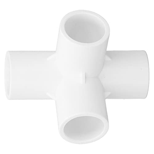 10 Stück 4-Wege-PVC-Rohrverschraubung Winkelrohrverbinder Conner Fittings 25 Mm 0,98 Zoll Outlet Set Kit für DIY Wasserleitungen Möbel Gewächshaus Zelt(Weiß) von Walfront