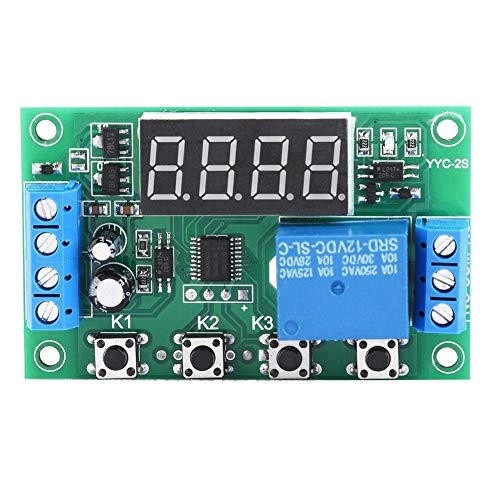 Zeitrelais, LED-Display mit einstellbarem Zeitrelais, Schaltermodul zur automatischen Steuerung, Trigger, Schaltrelais, Unterstützung Micro-USB, 5 V, Stromversorgung (12 V) von Walfront